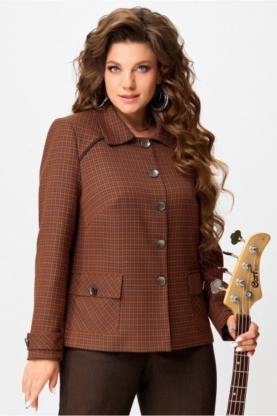 Жакет Fita 20752 терракот+коричневый - фото 5