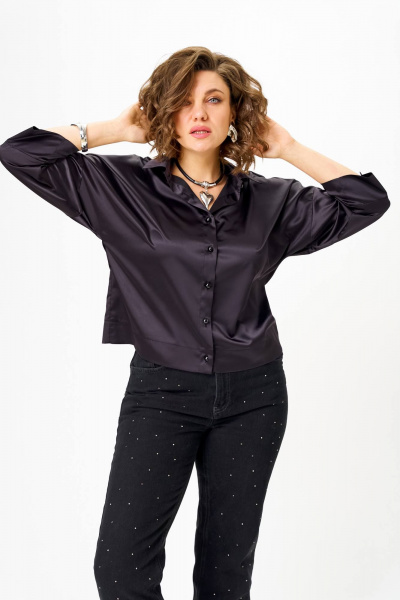 Блуза Anastasia 1201 черно-синий - фото 5