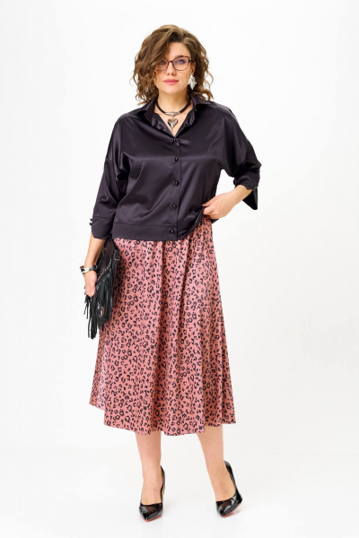 Блуза, юбка Anastasia 1321 черно-синий/розовое_золото - фото 8