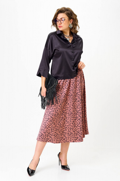 Блуза, юбка Anastasia 1321 черно-синий/розовое_золото - фото 5