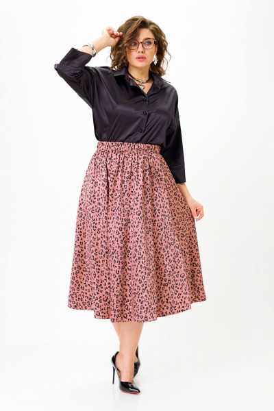 Блуза, юбка Anastasia 1321 черно-синий/розовое_золото - фото 4