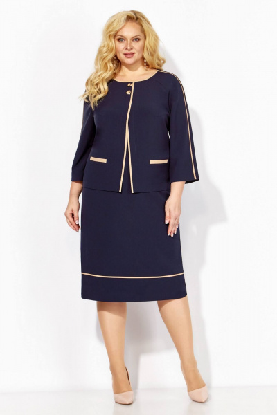 Платье Линия Л Б-2094 темно-синий - фото 1