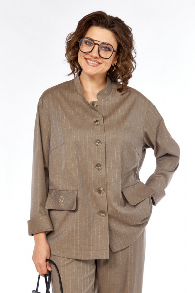 Брюки, жакет Jurimex 3468 коричневый_полоска - фото 5