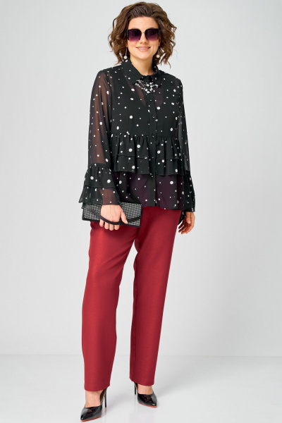 Блуза EVA GRANT 7221 принт_горох - фото 3