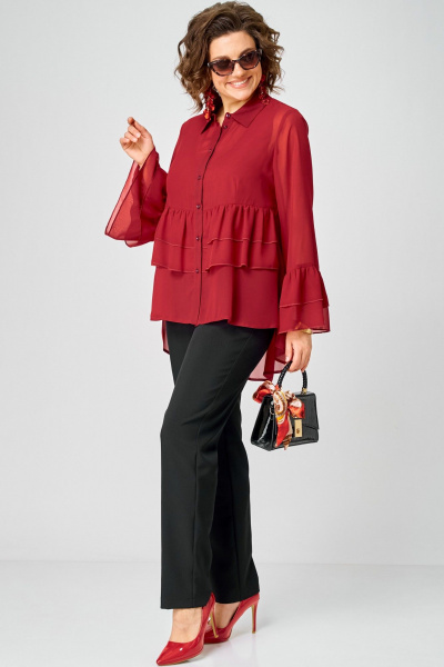 Блуза EVA GRANT 7221 красный - фото 7