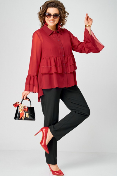 Блуза EVA GRANT 7221 красный - фото 6