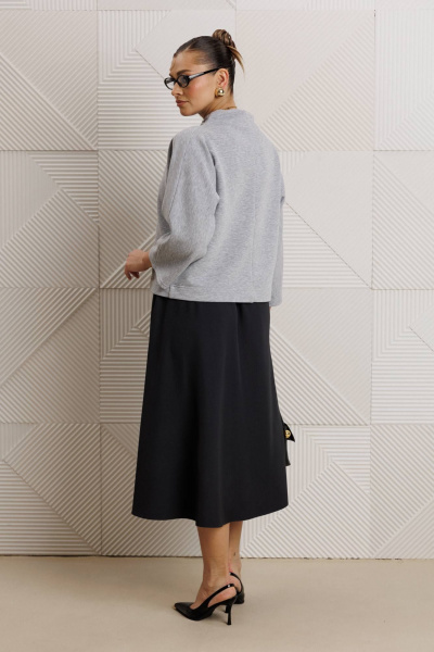 Блуза, юбка Anastasia 1319 серый_меланж/графит - фото 2