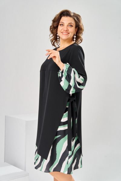 Платье Romanovich Style 1-2630 черно-зеленый - фото 4