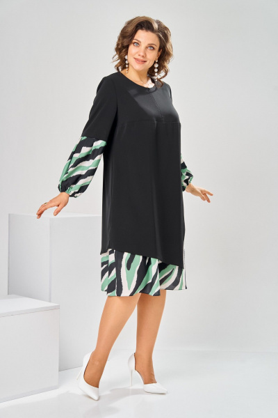 Платье Romanovich Style 1-2630 черно-зеленый - фото 3