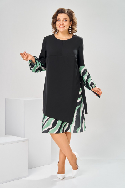 Платье Romanovich Style 1-2630 черно-зеленый - фото 2
