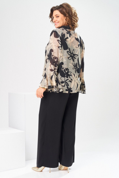 Блуза, брюки, топ Romanovich Style 3-2869 черный/беж - фото 5