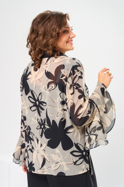 Блуза, брюки, топ Romanovich Style 3-2869 черный/беж - фото 3