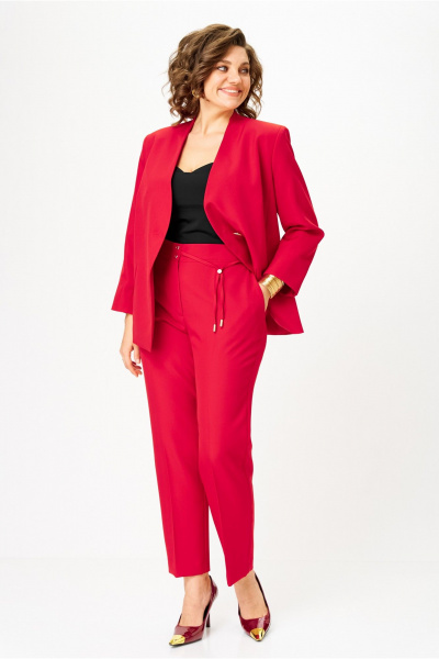 Брюки, жакет Vilena 1092 красный - фото 7