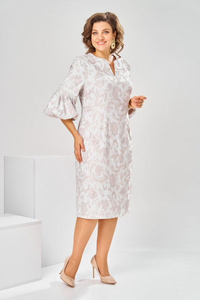 Платье Romanovich Style 1-2809 пудра/цветы - фото 3