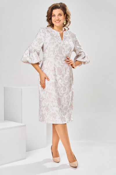Платье Romanovich Style 1-2809 пудра/цветы - фото 2