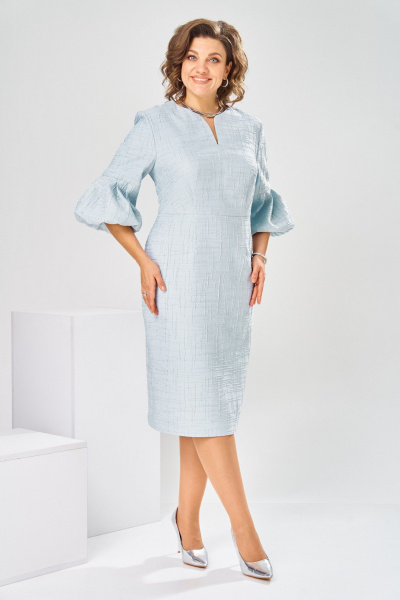 Платье Romanovich Style 1-2809 голубой/штрихи - фото 3