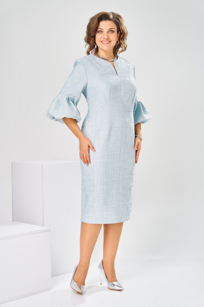 Платье Romanovich Style 1-2809 голубой/штрихи - фото 2