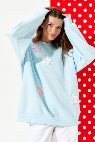 Свитшот ELLETTO LIFE 3946 голубой - фото 4