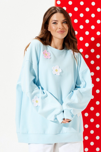 Свитшот ELLETTO LIFE 3946 голубой - фото 1