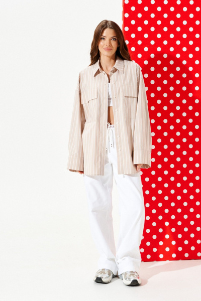 Блуза ELLETTO LIFE 3963 бежево-молочный - фото 1