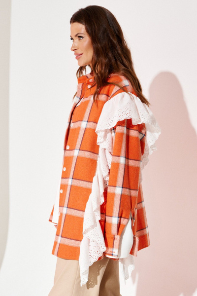 Рубашка ELLETTO LIFE 3975 оранжевый - фото 5