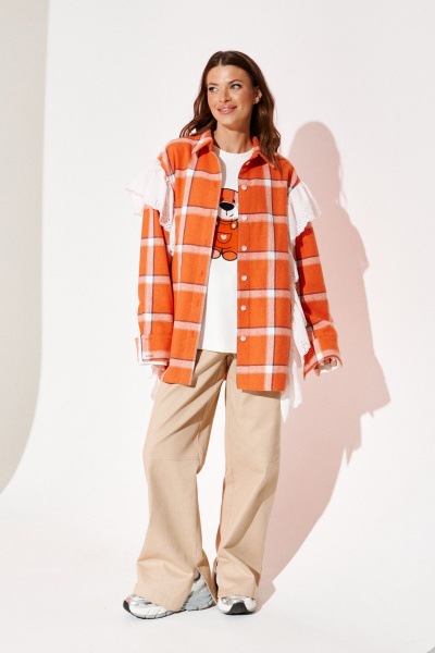 Рубашка ELLETTO LIFE 3975 оранжевый - фото 2