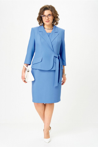 Жакет, юбка Орхидея 1657 голубой - фото 3