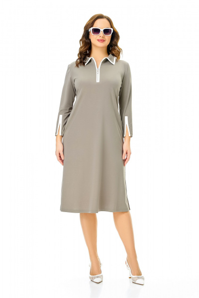 Платье Ольга Стиль С-971 олива - фото 2