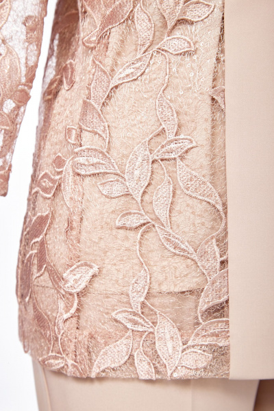 Брюки, жакет Ольга Стиль С-966 пудро-розовый - фото 7