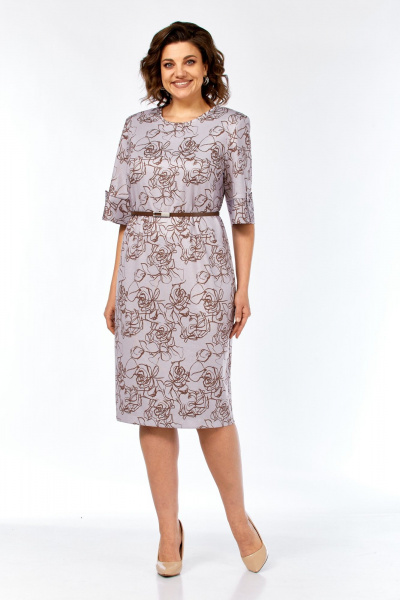 Платье Элль-стиль 2406/2 пыльная_роза/кофе - фото 18