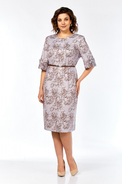 Платье Элль-стиль 2406/2 пыльная_роза/кофе - фото 17