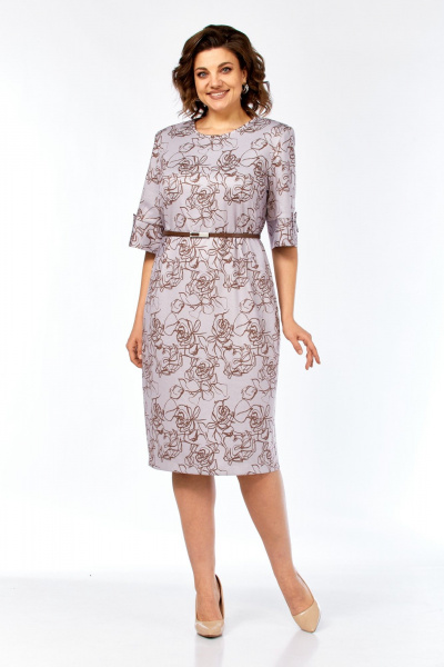 Платье Элль-стиль 2406/2 пыльная_роза/кофе - фото 15