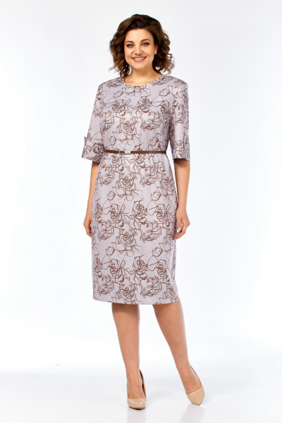Платье Элль-стиль 2406/2 пыльная_роза/кофе - фото 12
