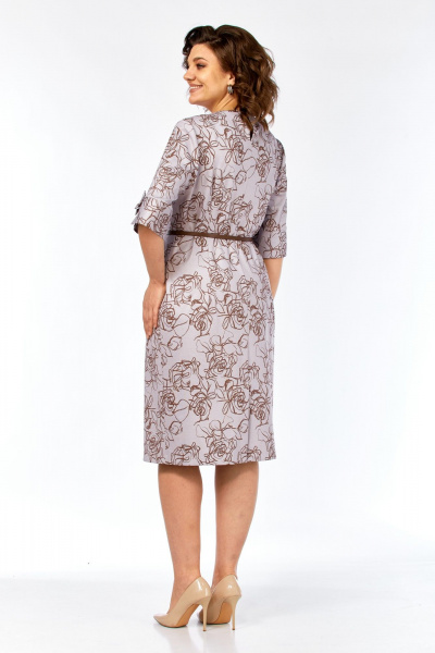 Платье Элль-стиль 2406/2 пыльная_роза/кофе - фото 10