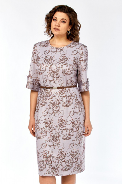 Платье Элль-стиль 2406/2 пыльная_роза/кофе - фото 6