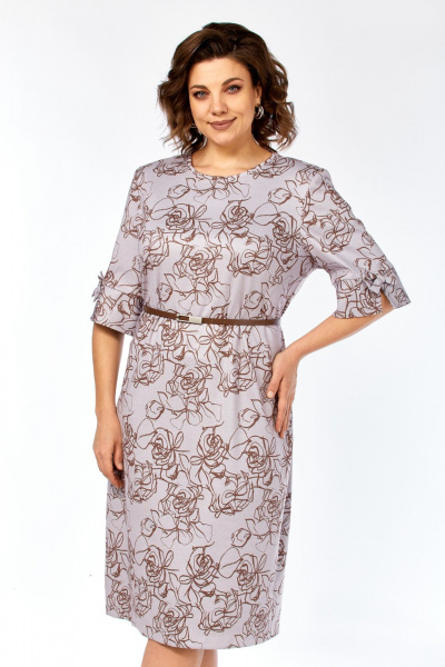 Платье Элль-стиль 2406/2 пыльная_роза/кофе - фото 3