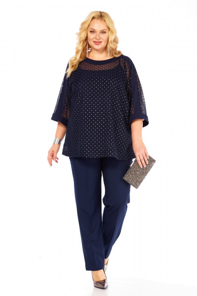 Блуза, брюки, топ Элль-стиль 2420 темно-синий - фото 1
