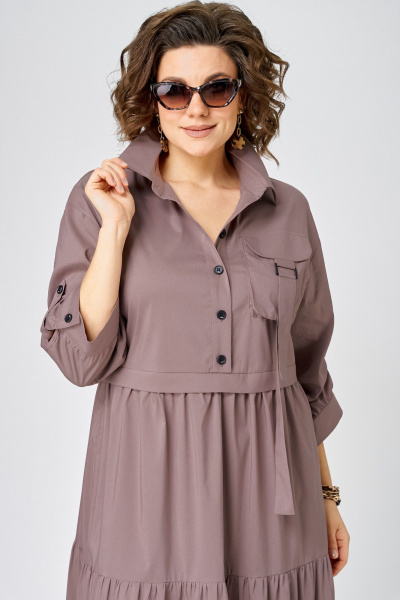 Платье EVA GRANT 7176 молочный_шоколад - фото 13