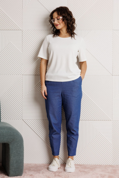 Блуза, брюки, жакет Mubliz 318 синий - фото 11