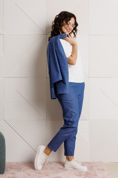 Блуза, брюки, жакет Mubliz 318 синий - фото 10