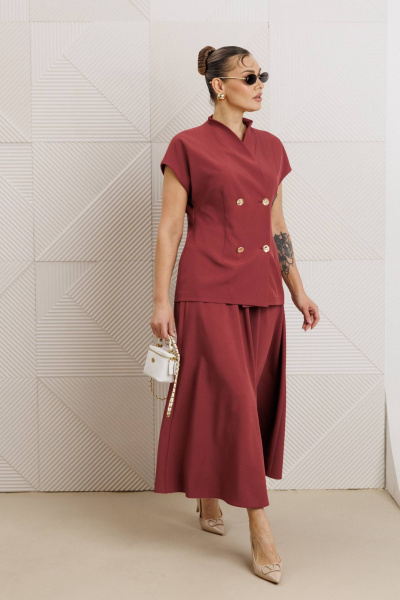 Жилет, юбка Anastasia 1329 клюква - фото 7