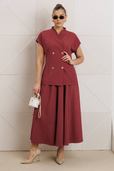 Жилет, юбка Anastasia 1329 клюква - фото 3