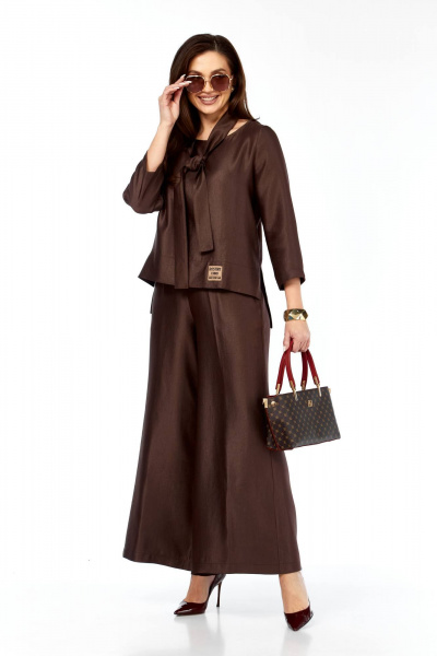 Блуза, брюки Taita plus 2604 шоколад - фото 2