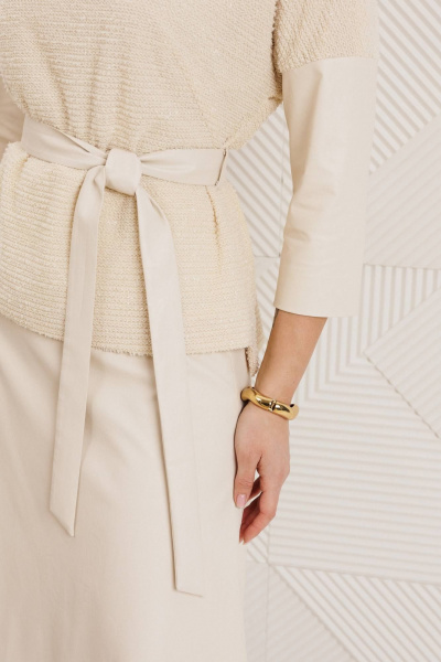 Жакет, юбка Мода Юрс 26-2718 молочный - фото 8