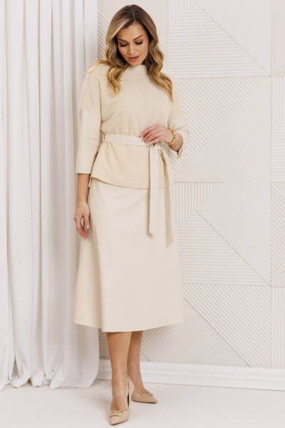Жакет, юбка Мода Юрс 26-2718 молочный - фото 5