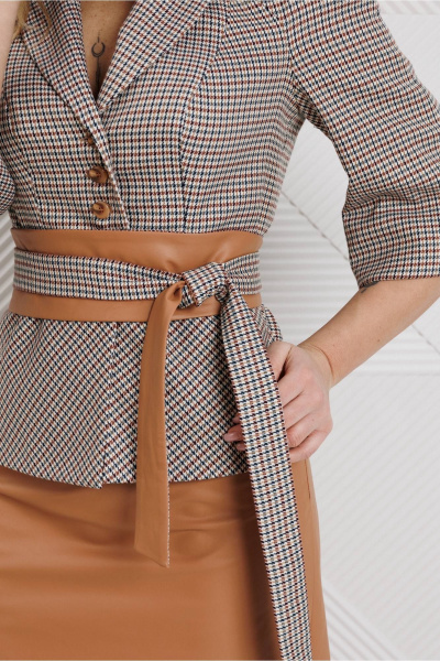 Жакет, юбка Мода Юрс 26-2618 кэмел - фото 4