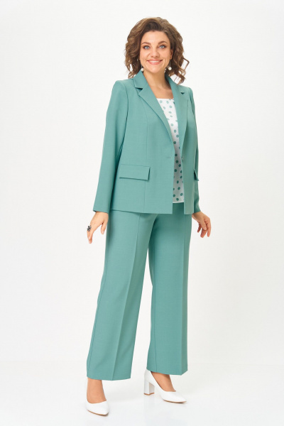 Блуза, брюки, жакет БагираАнТа 1016 ментоловый - фото 4