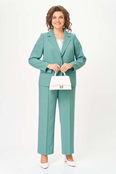 Блуза, брюки, жакет БагираАнТа 1016 ментоловый - фото 1