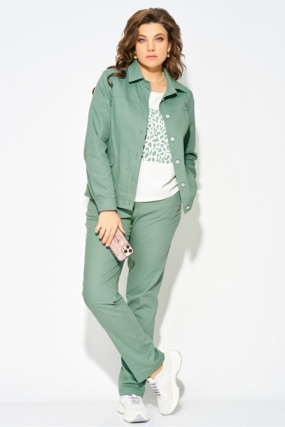 Бомбер, брюки, джемпер Fita 40113 зеленый - фото 1