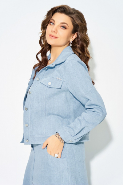 Бомбер, джемпер, юбка Fita 4201 голубой - фото 7